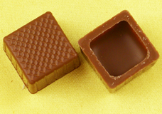 Praline shells in variousn moulds for creative pralines