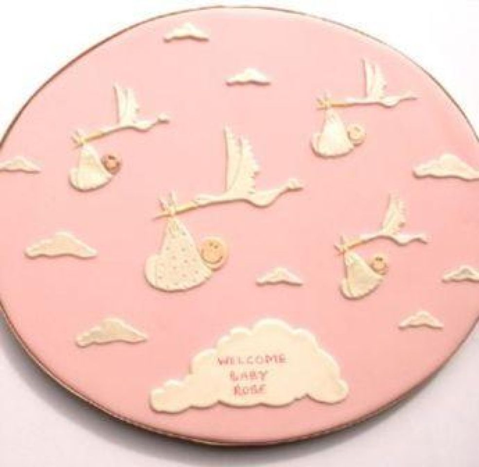 fondant cutter embosser set stork baby and cloud