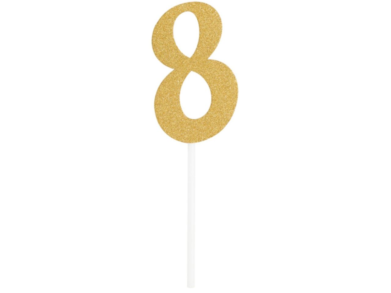 tortentopper zahl 8 gold 8 cm