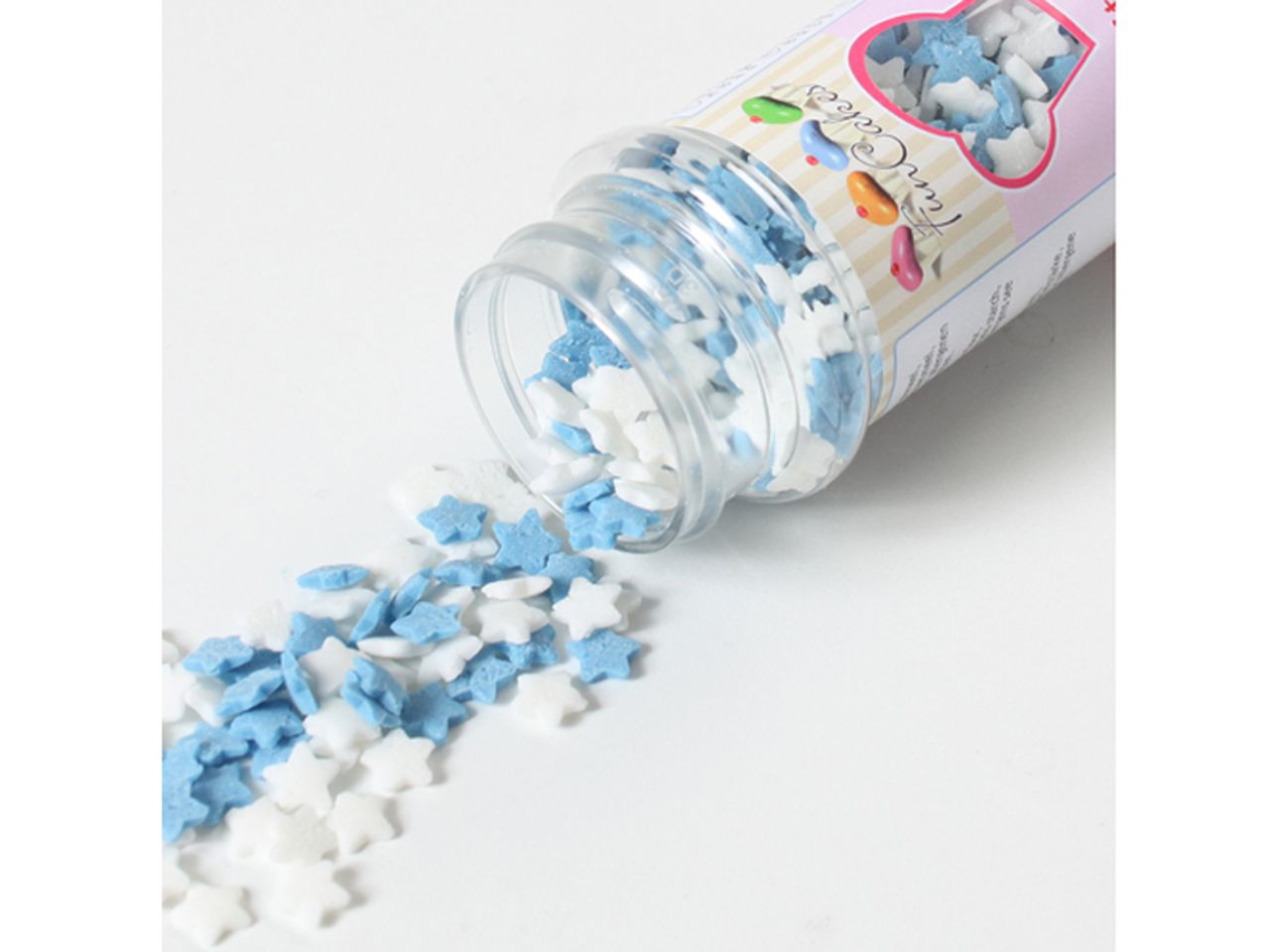 streudekor sterne blau weiss 60g