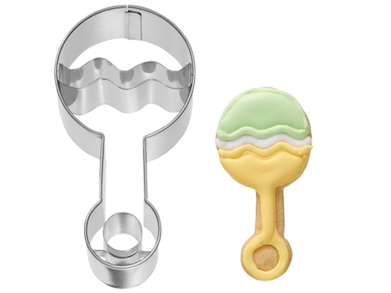 baby rattle cookie cutter stainless steel 7 5cm