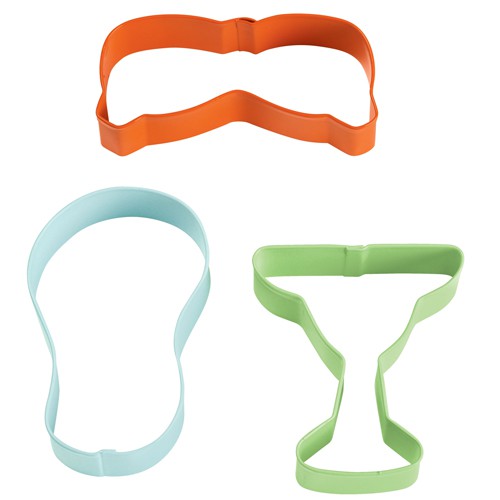 wilton ausstecher glas brille flip flop 3 er set