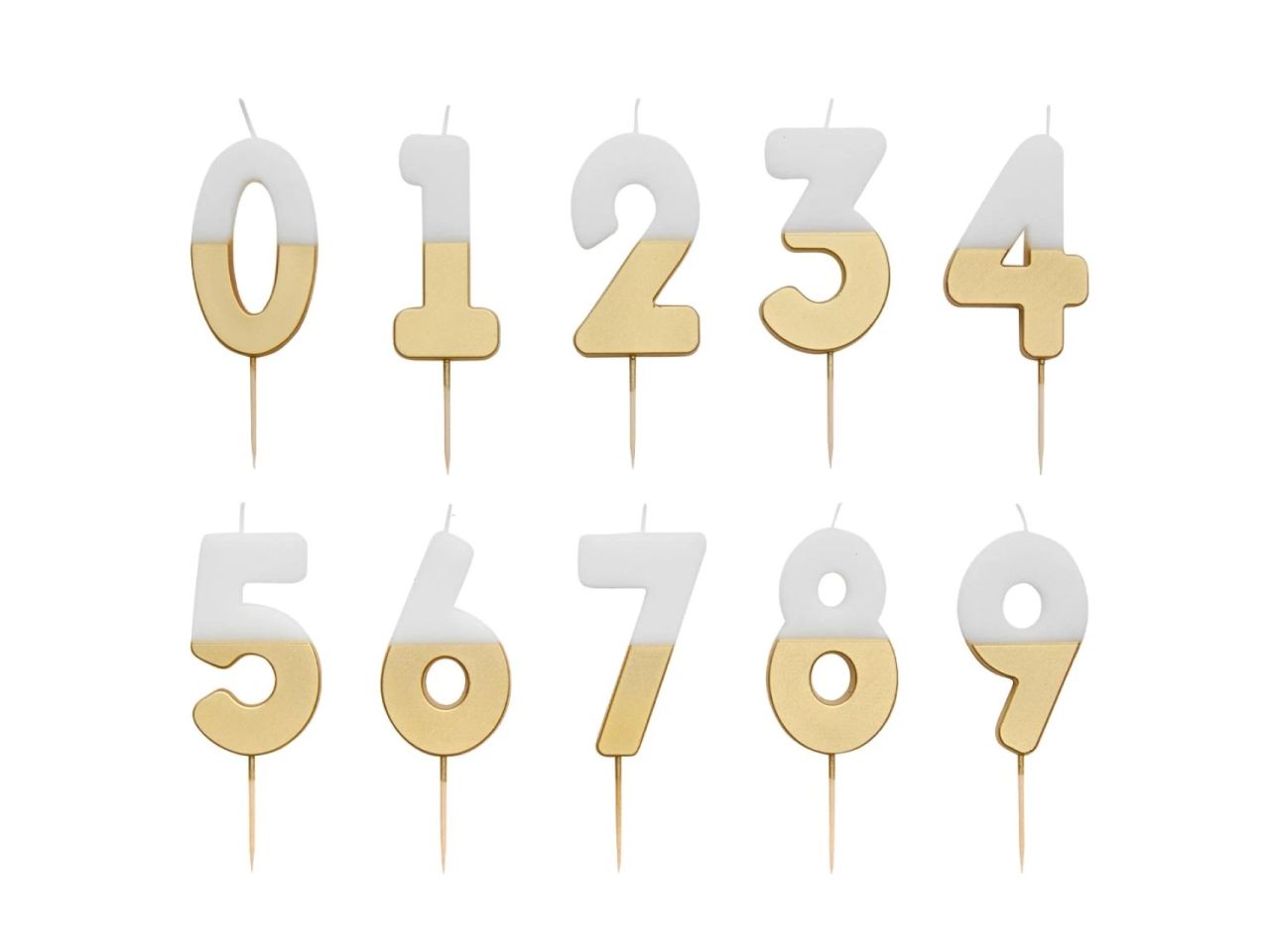 birthday candle number 8 gold