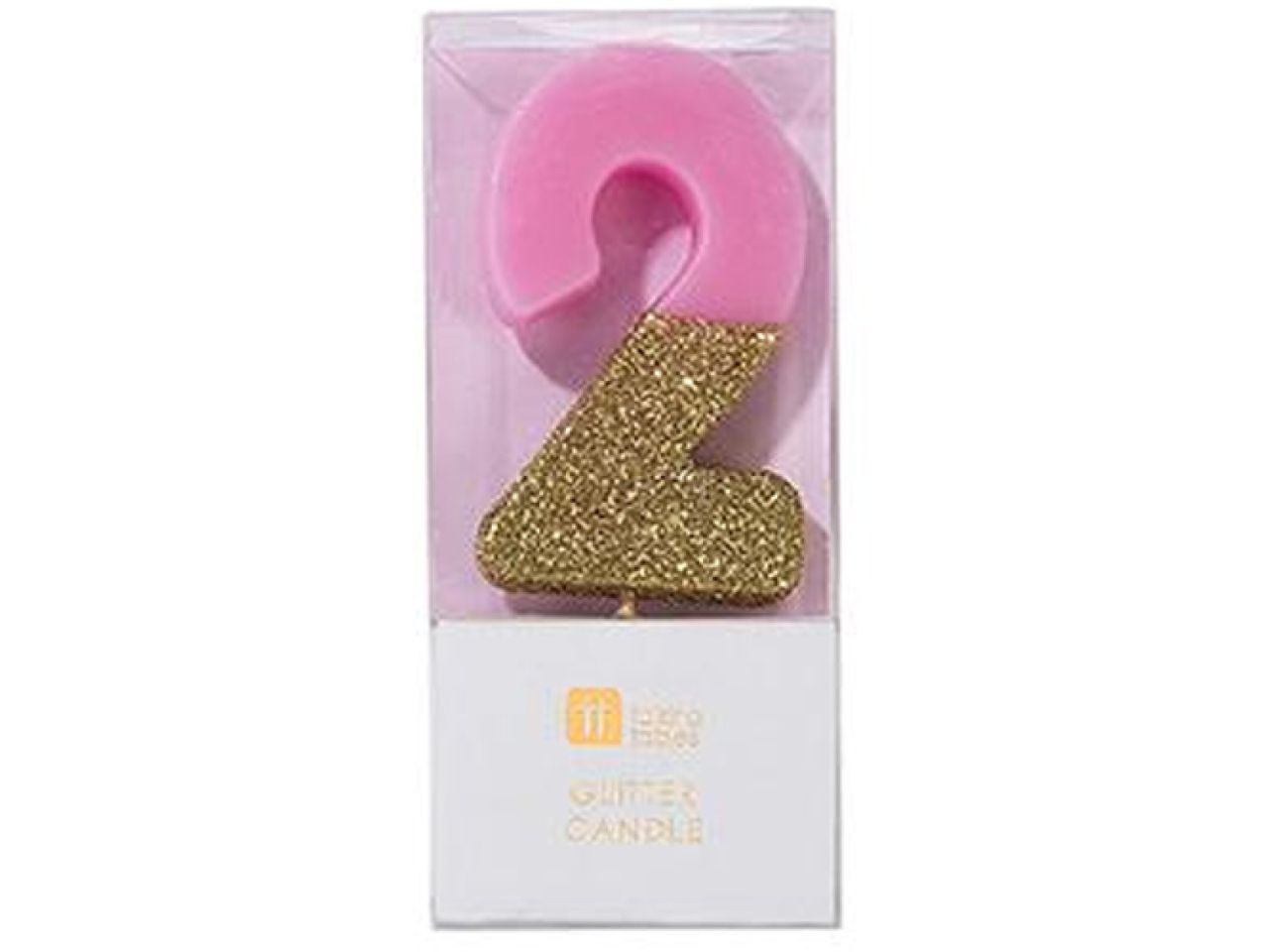 geburtstagskerze 2 rosa gold glitzer