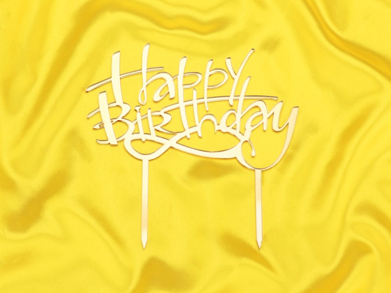 cake topper happy birthday gold
