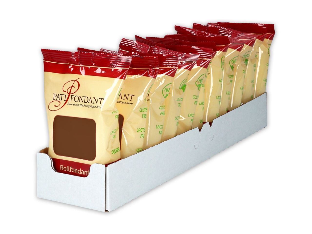 rollfondant premium plus schokobraun 250g 11 stueck im regalkarton