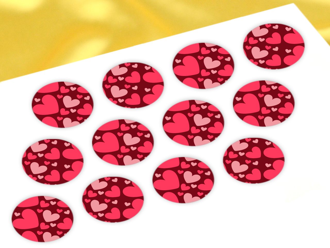 cupcake buttons hearts 12 pieces