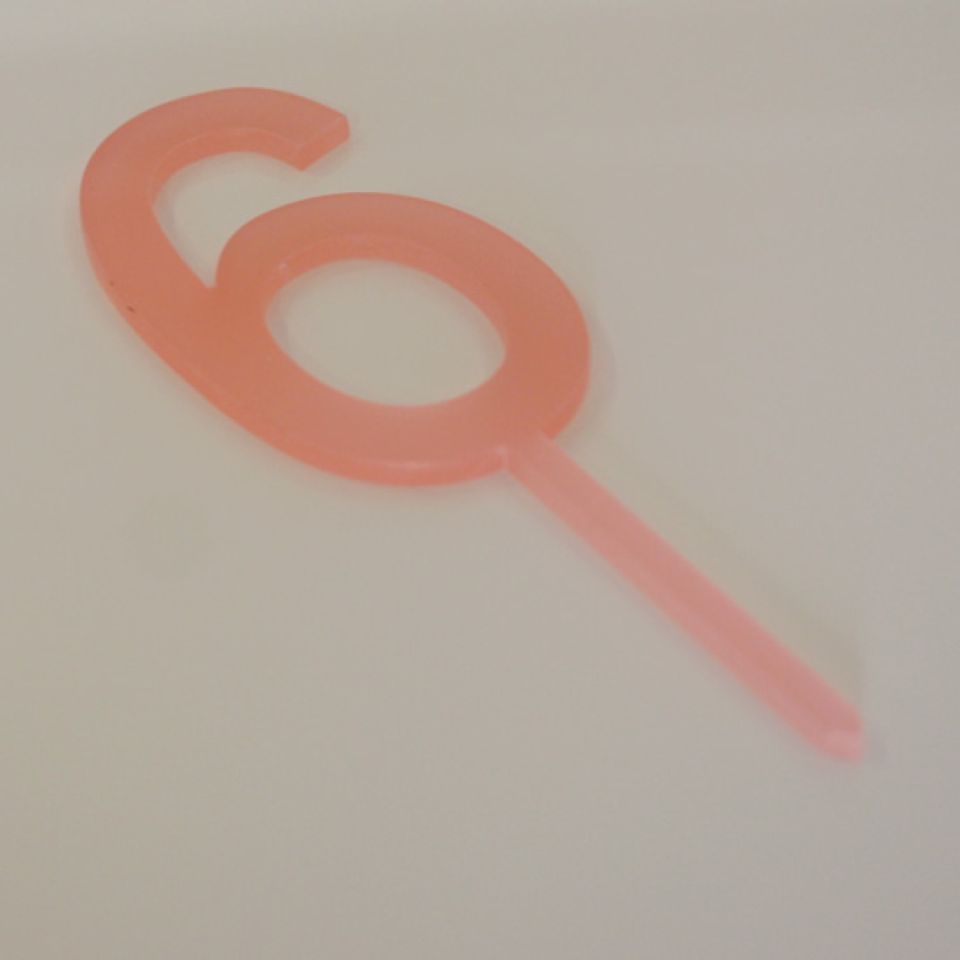 meri meri torten picker nummer 6 babypink 11 cm
