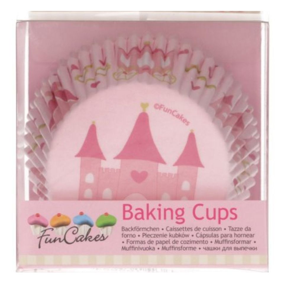 muffin cases pink princesses 48 pieces funcakes