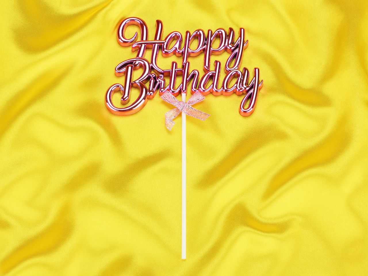 cake topper happy birthday pink 3d