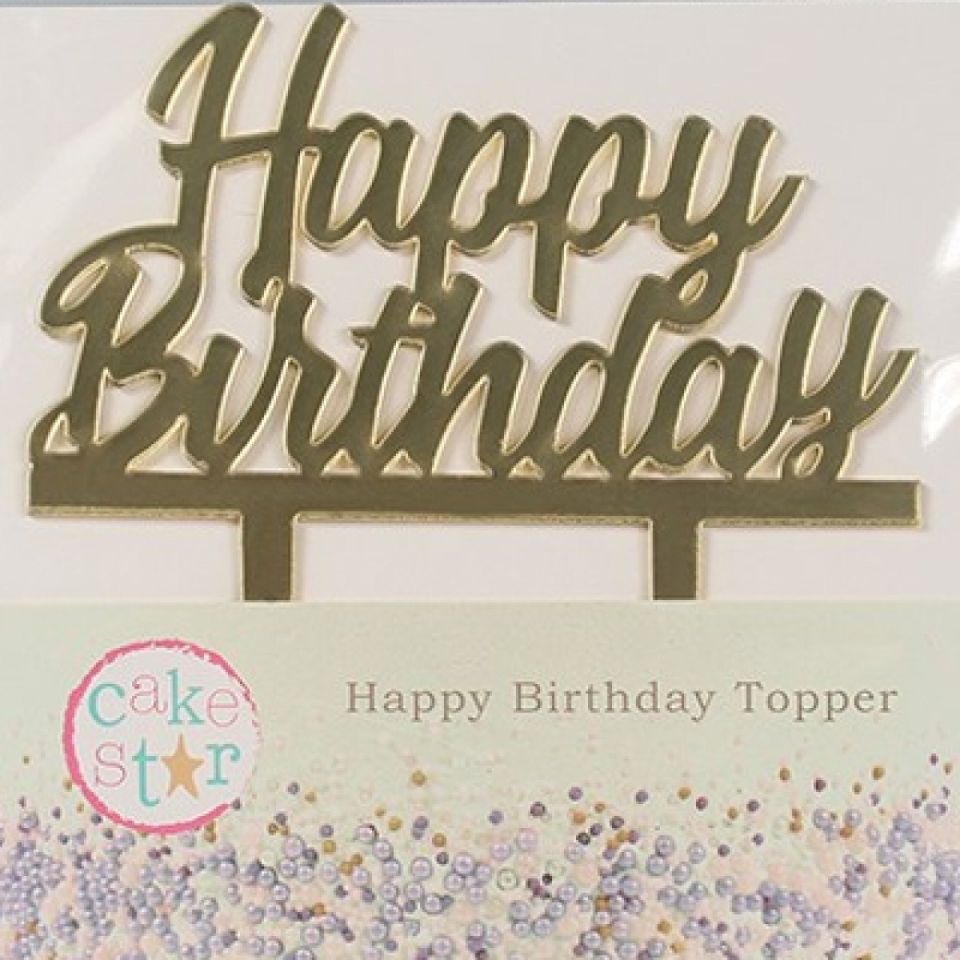 tortentopper happy birthday gold