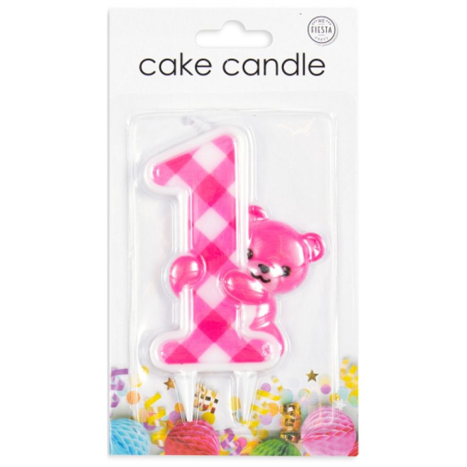 geburtstagskerze pink rosa 1 baer