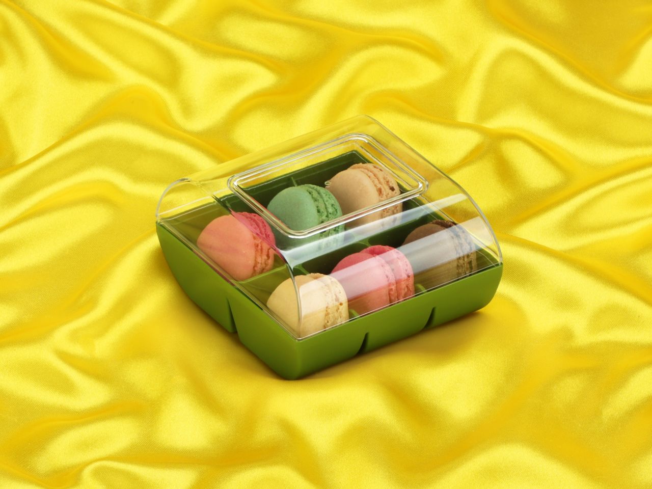 macaron halbschalen 12 stueck bunt in 6er box gruen