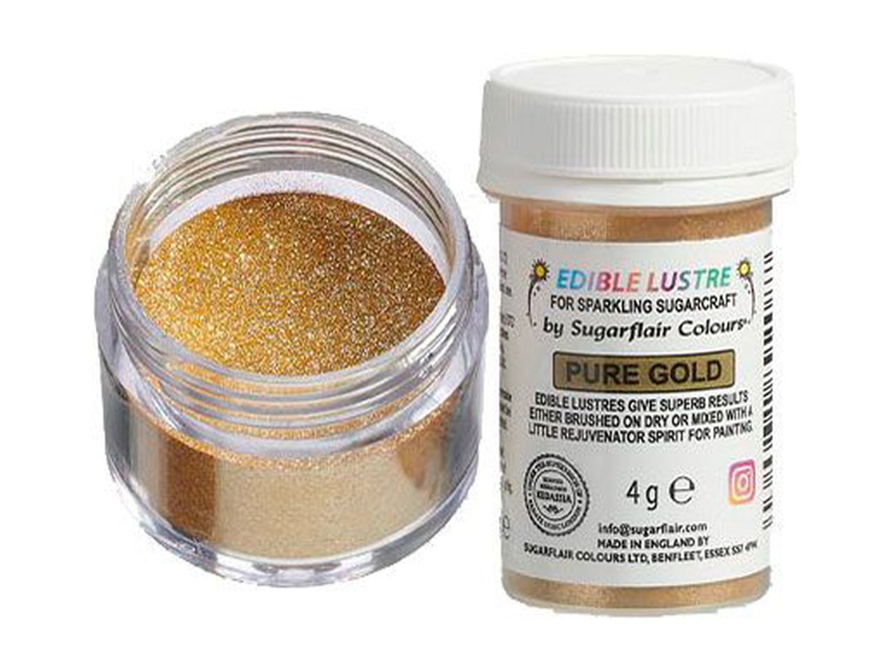 sugarflair puderfarbe glanz pure gold 4g