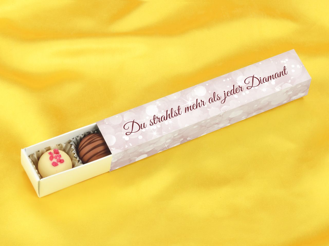 personalised truffle bar for 6 truffles diamond