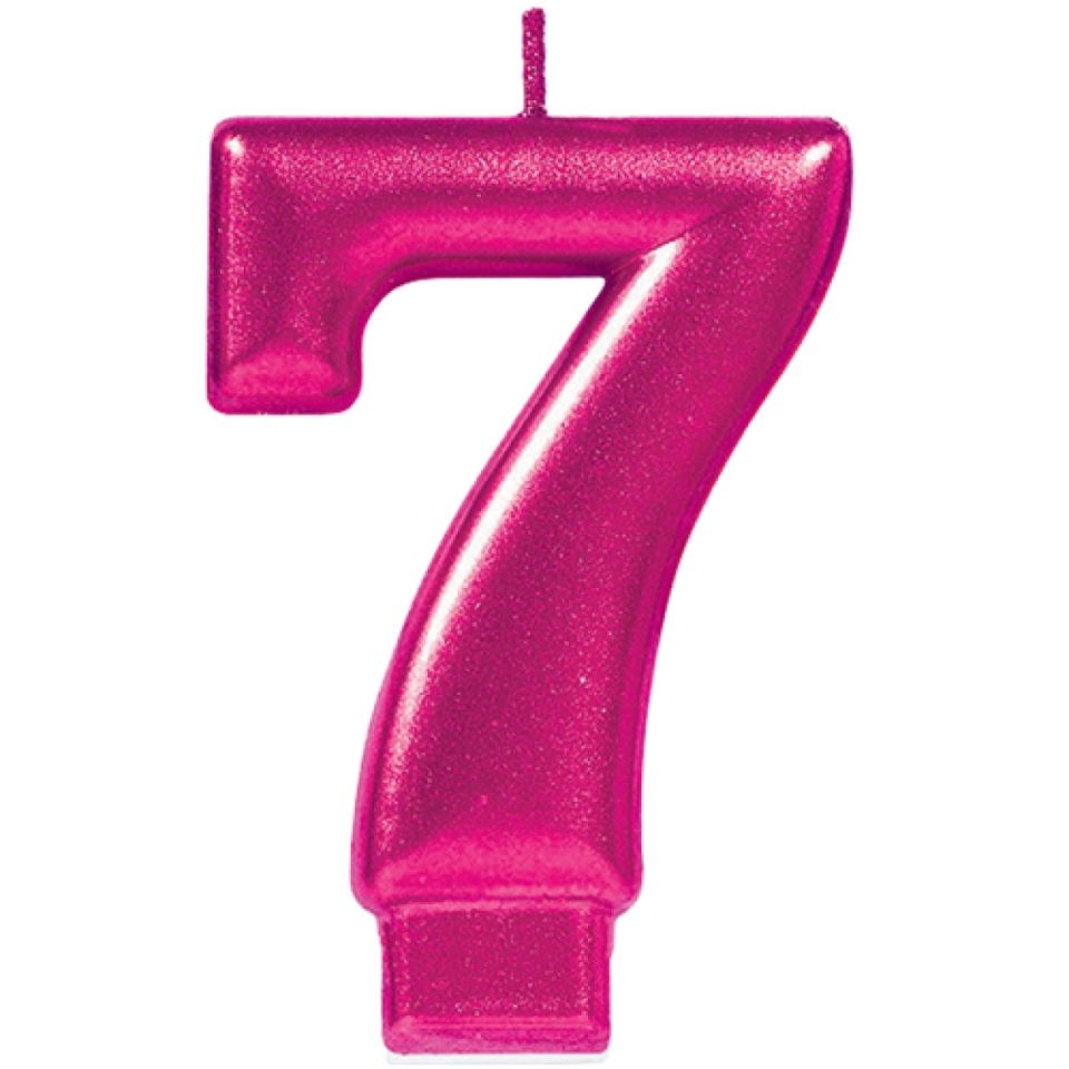 birthday candle number 7 pink 8 cm