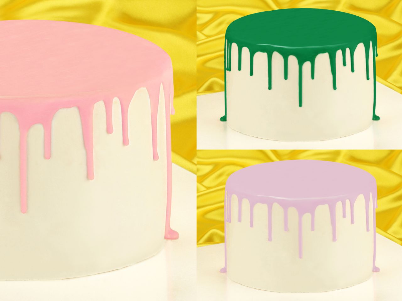 cake drip glaze flower dream set of 3