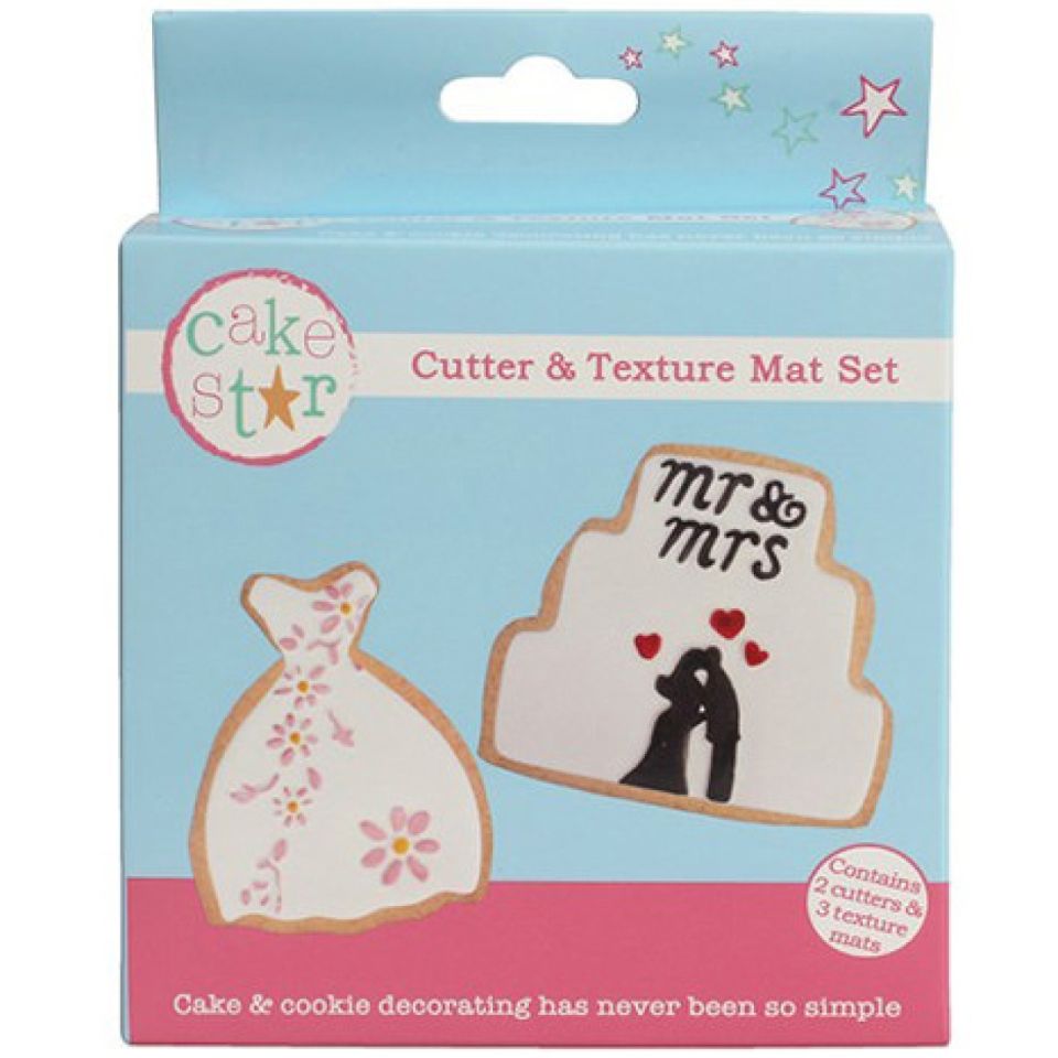wedding cookie cutter and fondant mat set