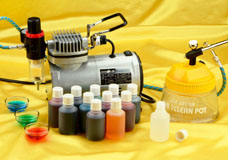 Airbrush-tools and accessories for cake decoration