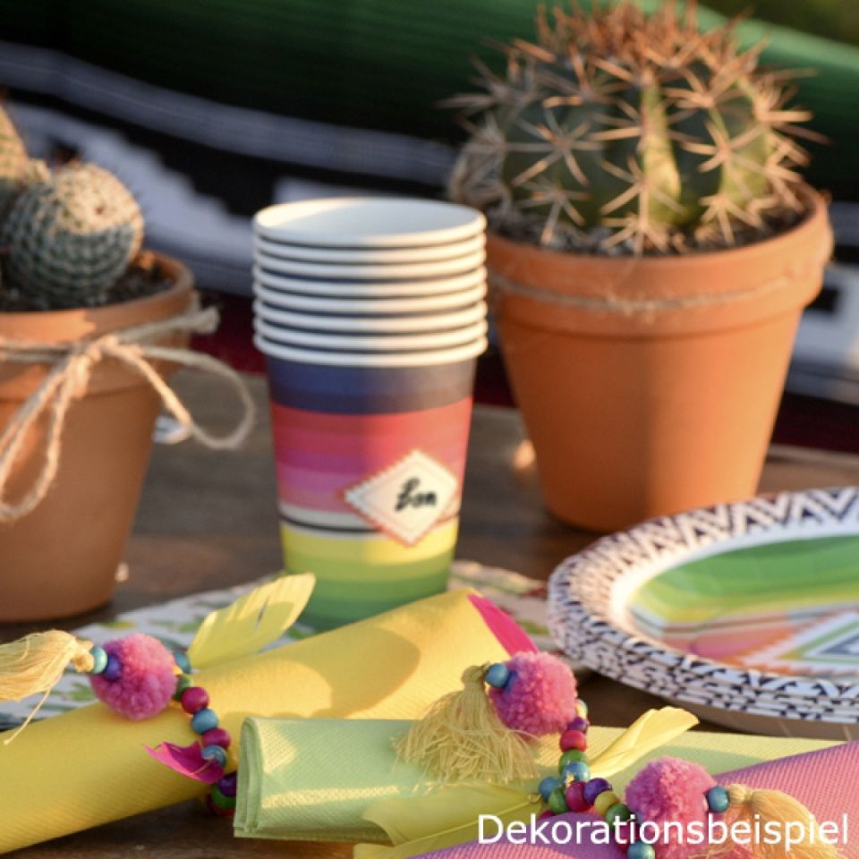boho party becher mexico 10 stueck