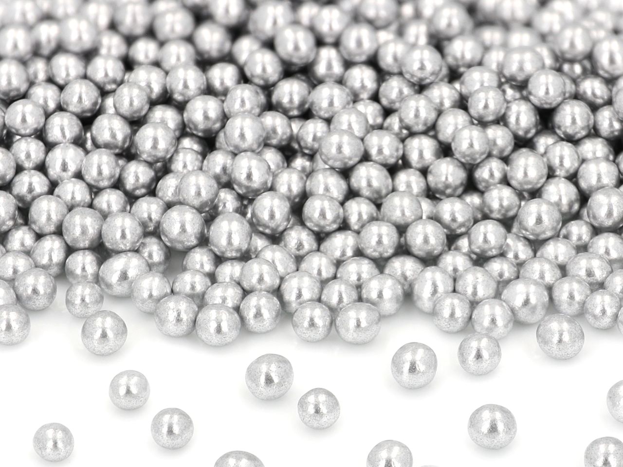 weiche zuckerperlen silber 5mm 60g