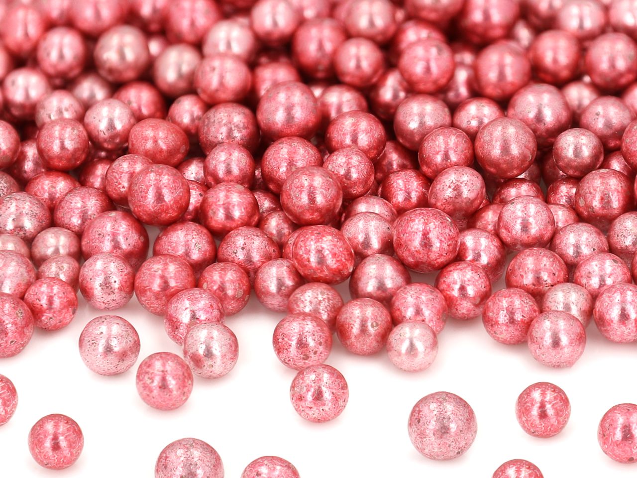 weiche zuckerperlen metallic pink 7mm 60g