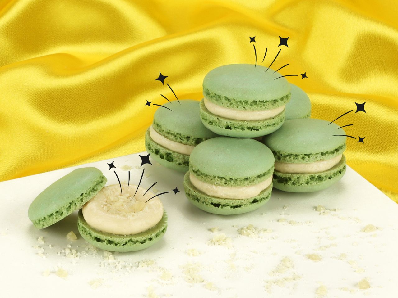 apfel knallbrause macarons