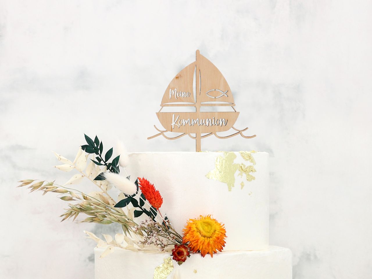 cake topper holz kommunion