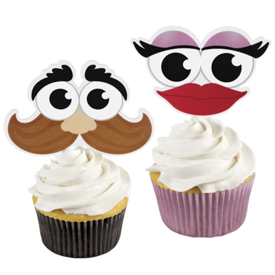 wilton man lady cupcake picks 8 pieces