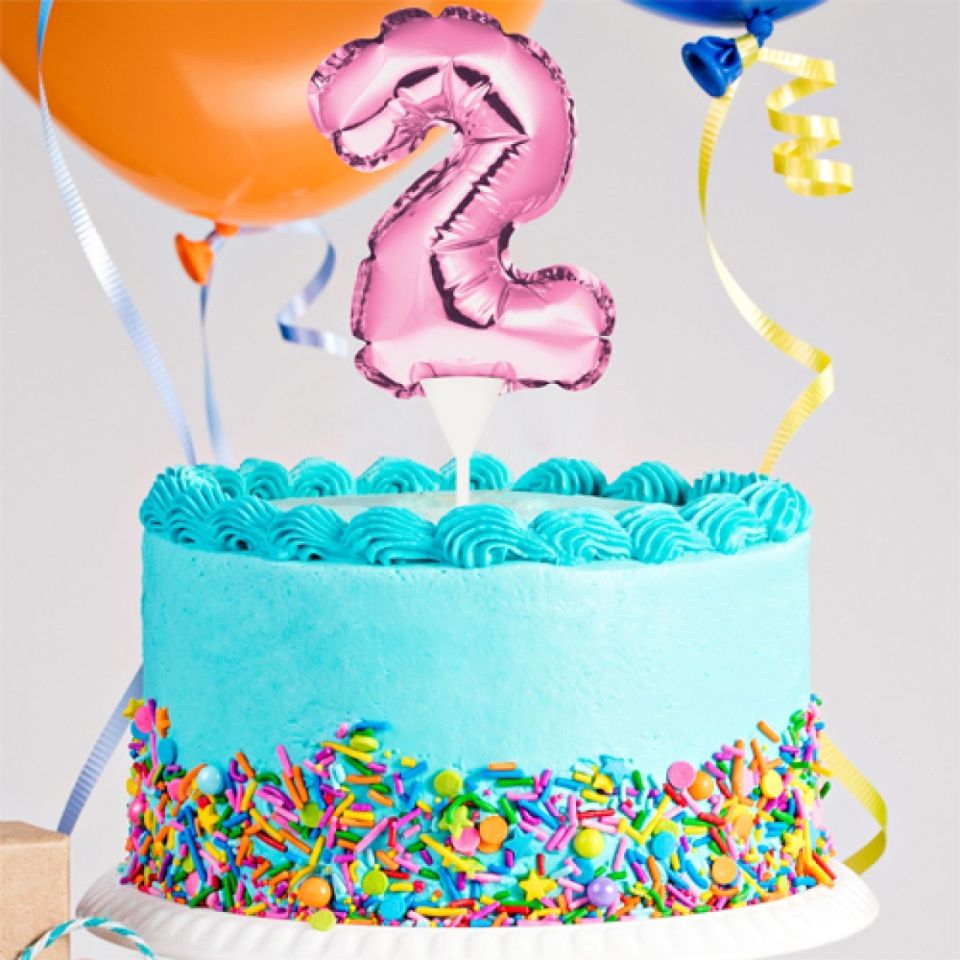 ballon topper zahl 2 pink 13 cm