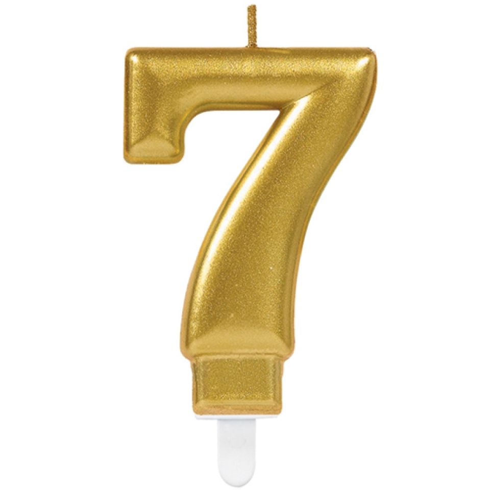 birthday candle number 7 gold 8 cm