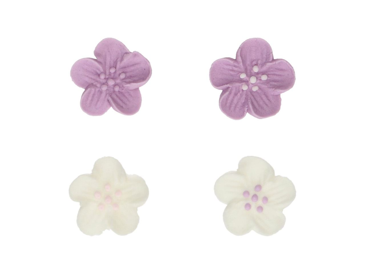 zuckerdekore lila blumen 24 stueck
