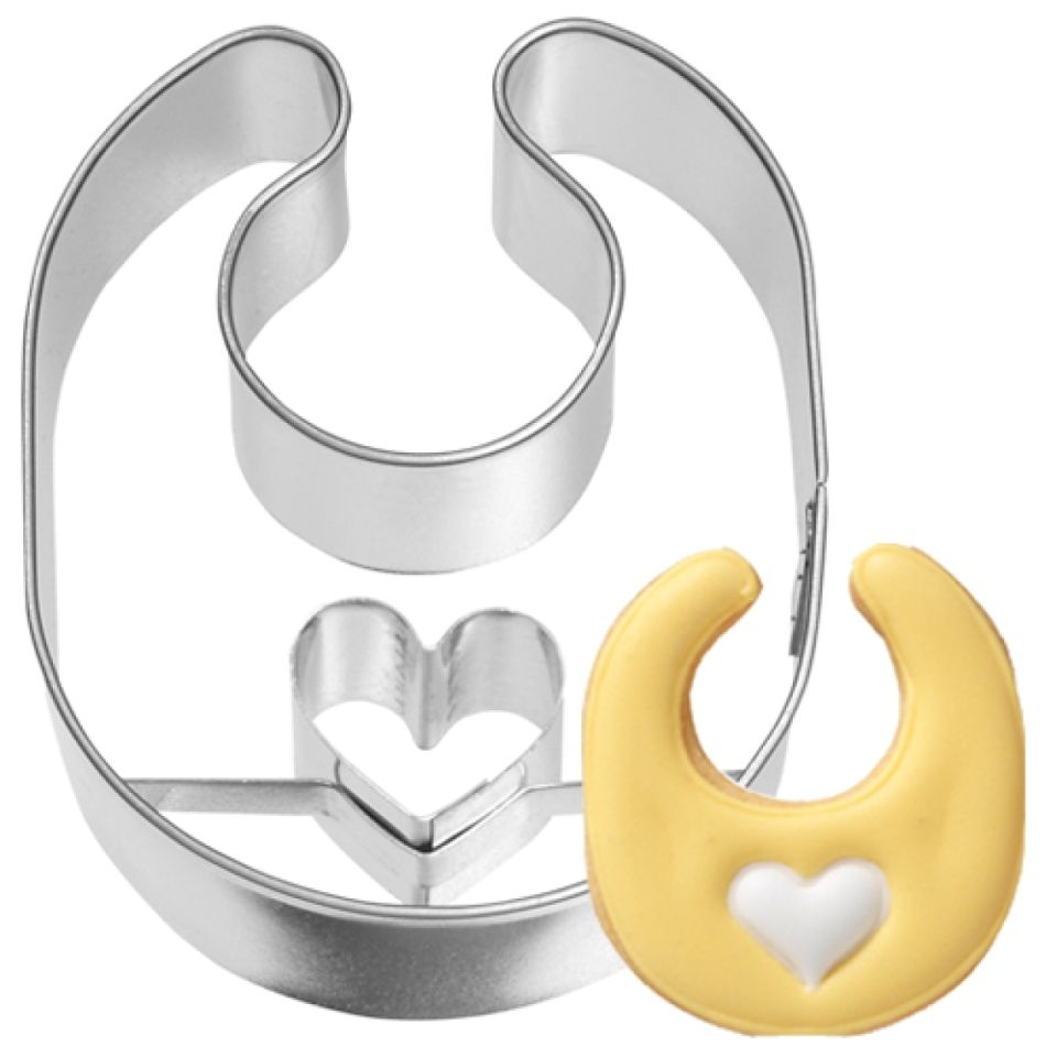baby bib cookie cutter stainless steel 6cm