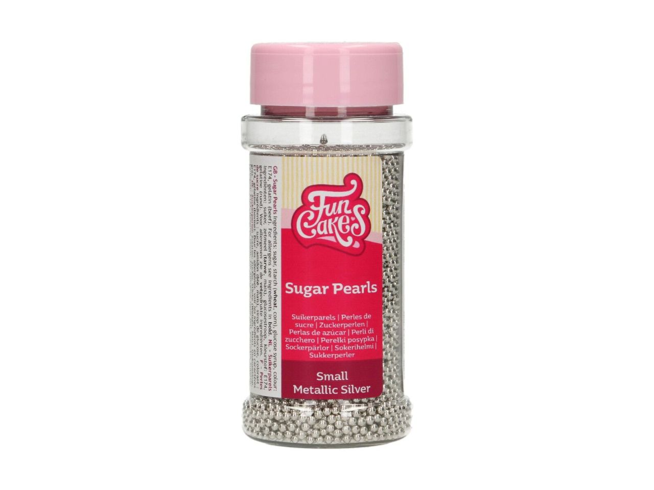 funcakes zuckerperlen klein metallic silber 80g
