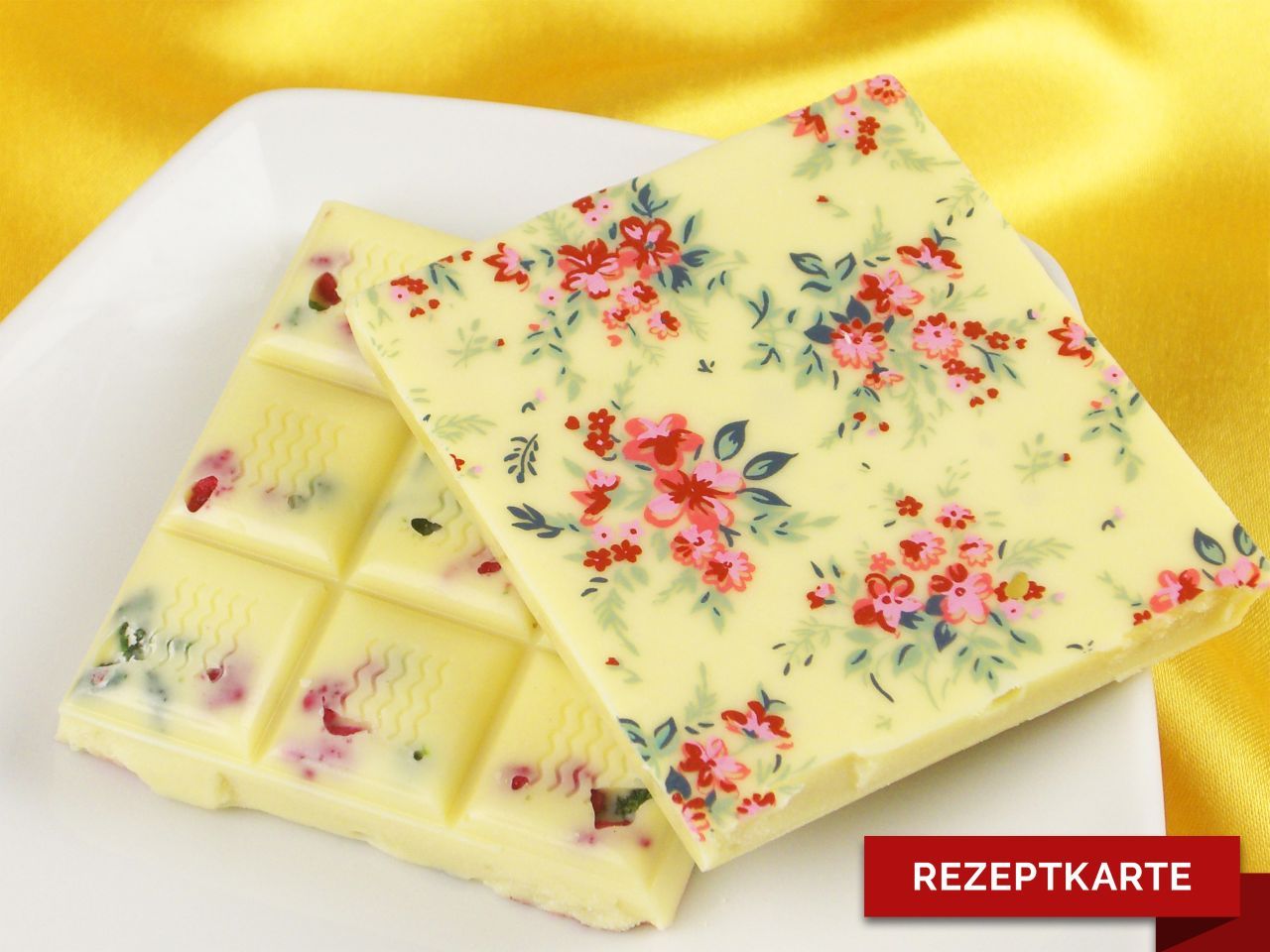 schokoladentafel rosen rezeptkarte