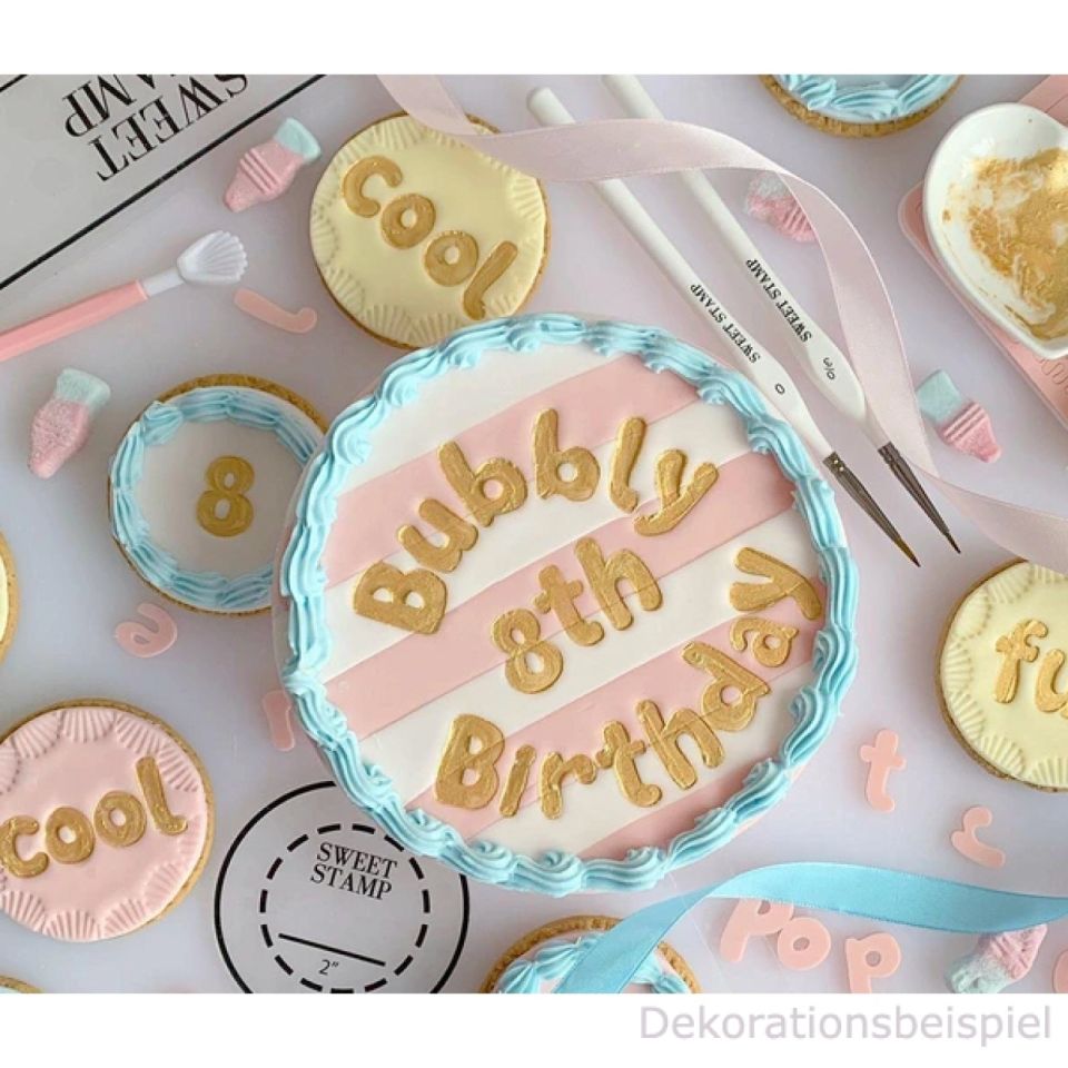 sweet stamp bubblegum upper case lower case and number stamp set