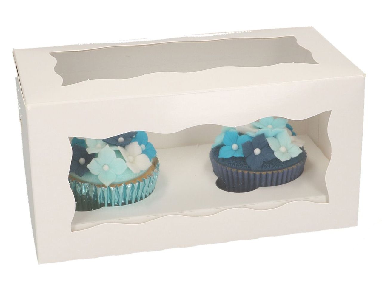 cupcake box for 2 cupcakes white