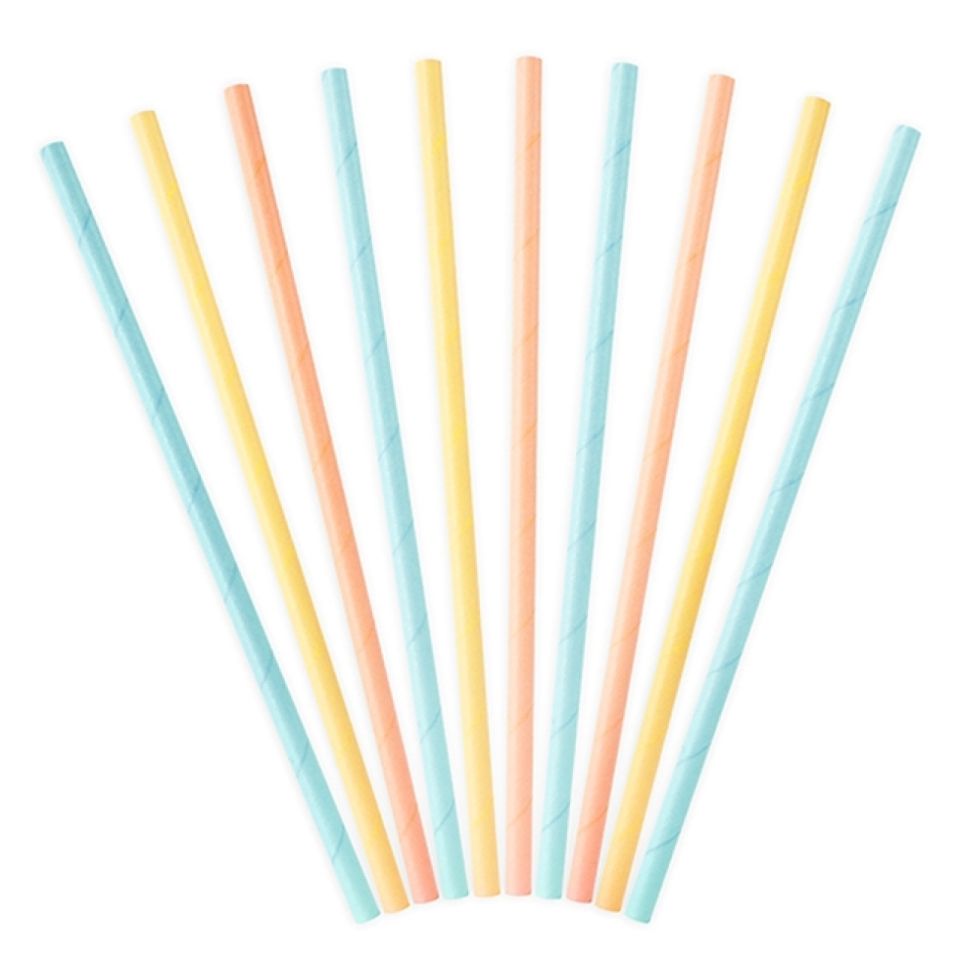 papierstrohhalme set pastell 10 stk
