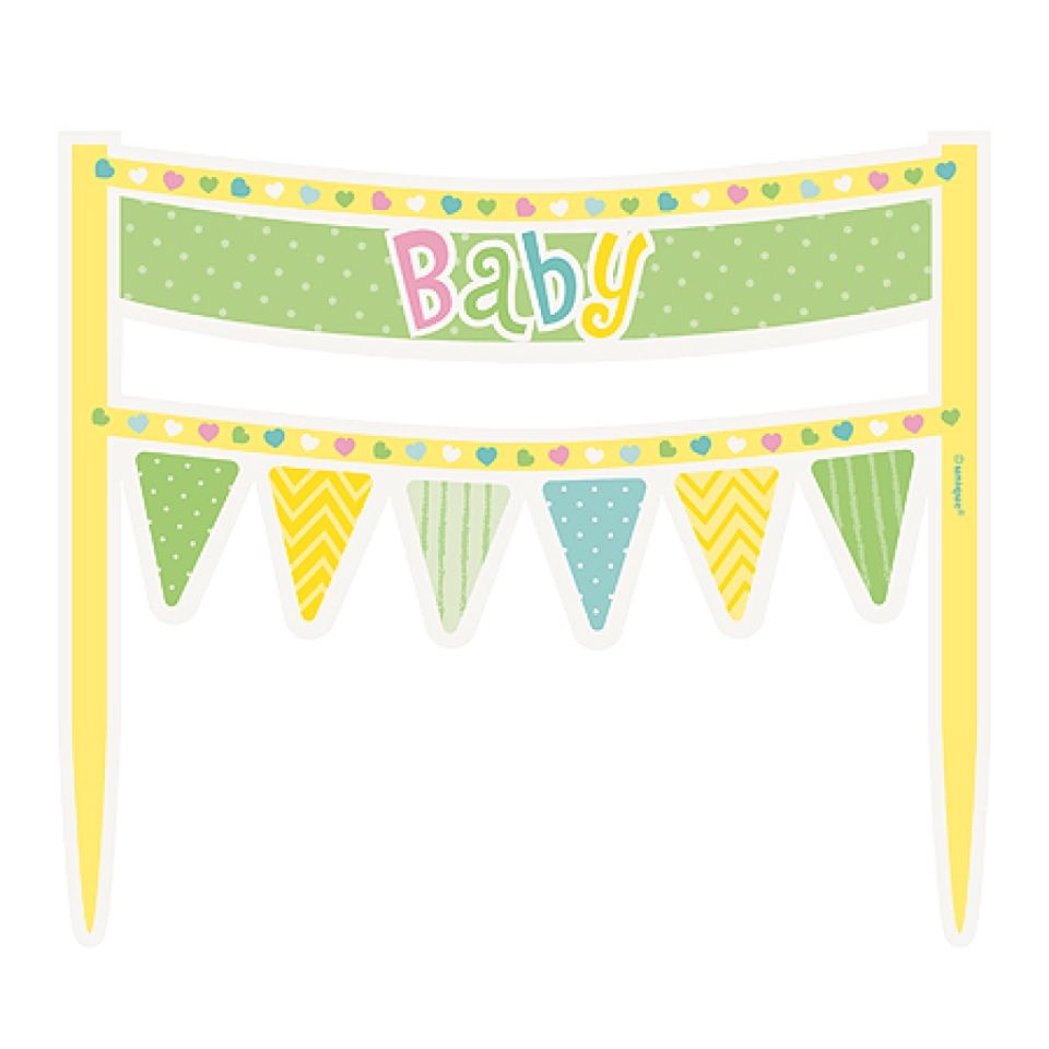 torten dekoration baby shower 15x20 cm pastell