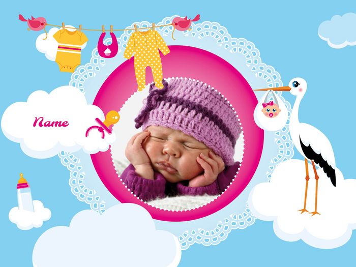 tortenaufleger baby maedchen 20x30cm