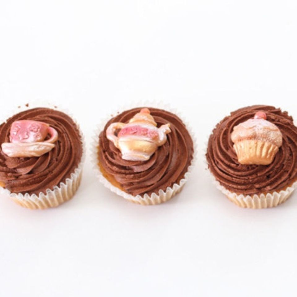 squires kitchen fondant mould cupcake tea time