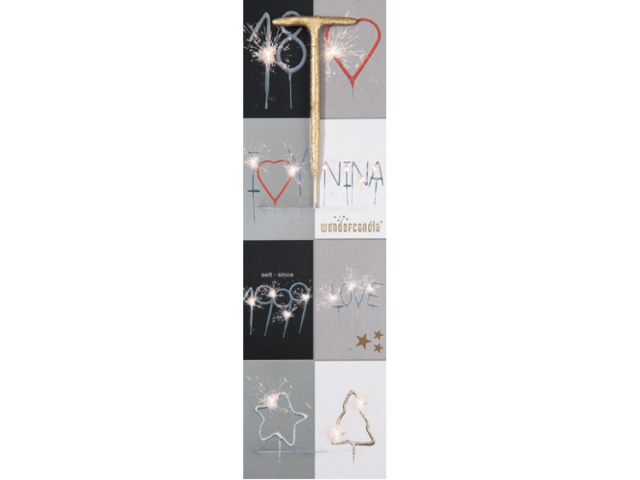 cake sparkler t gold 18 cm