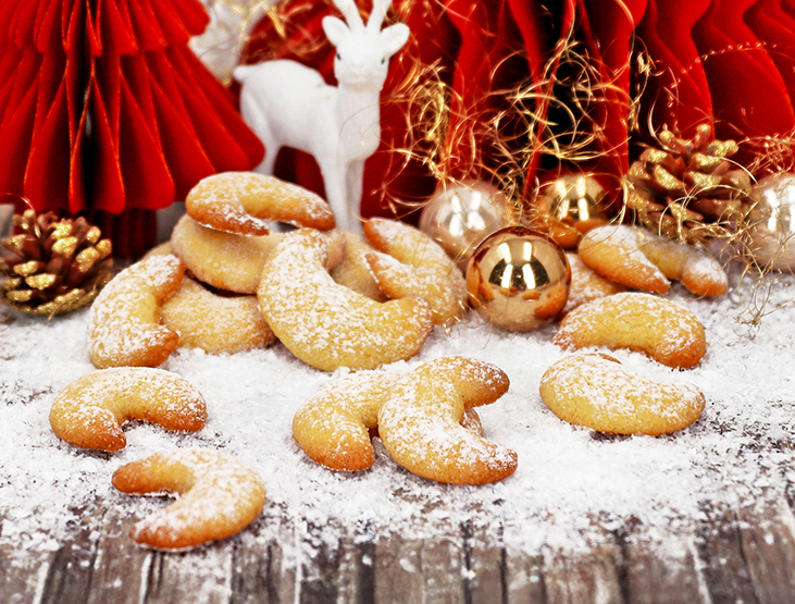 Verschneite Vanillekipferl aus dem Adventskalender-Rezeptheft 2026
