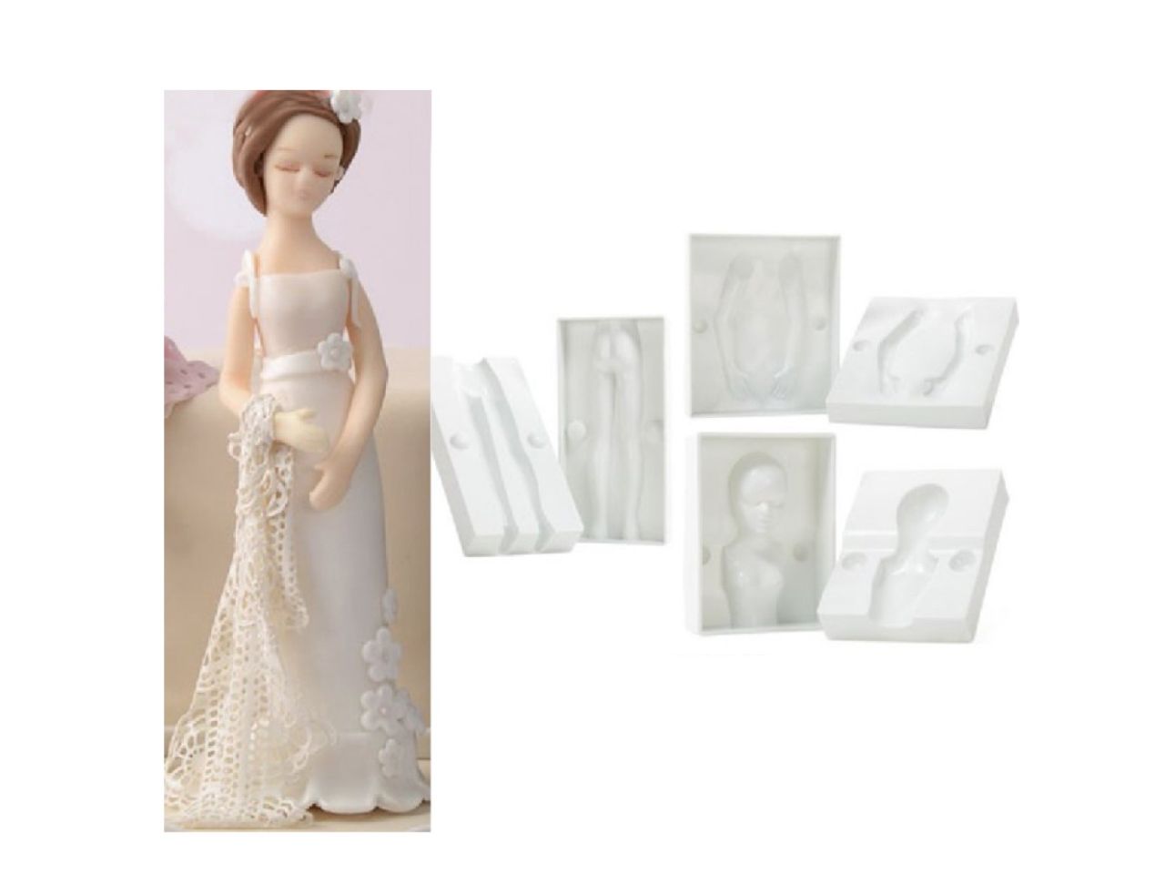 fondantform braut frau kunststoff 6 tlg