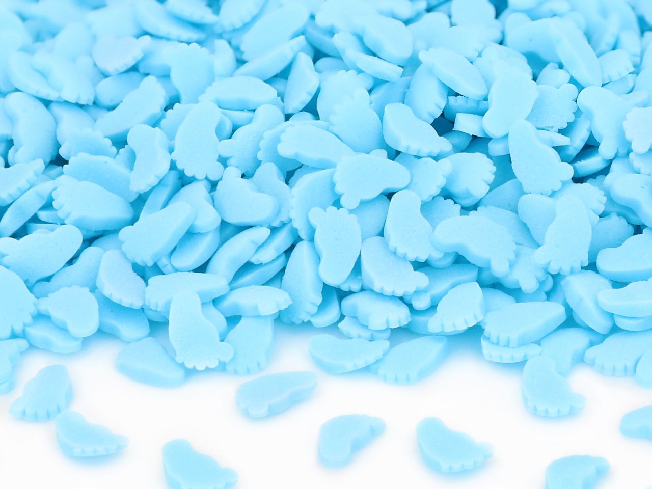 streudekor fuesschen hellblau 80g
