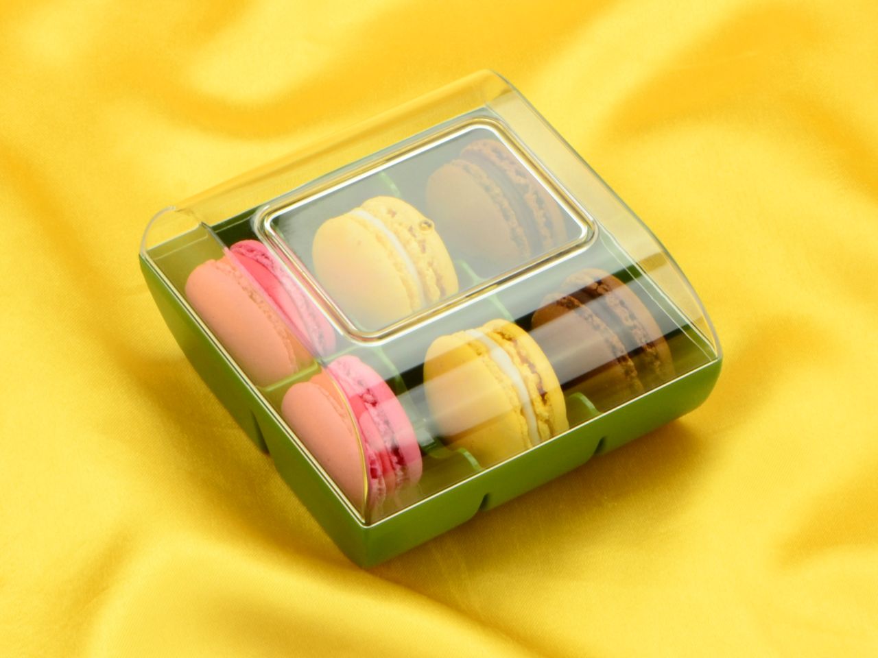 macaron halbschalen 12 stueck bunt in 6er box gruen