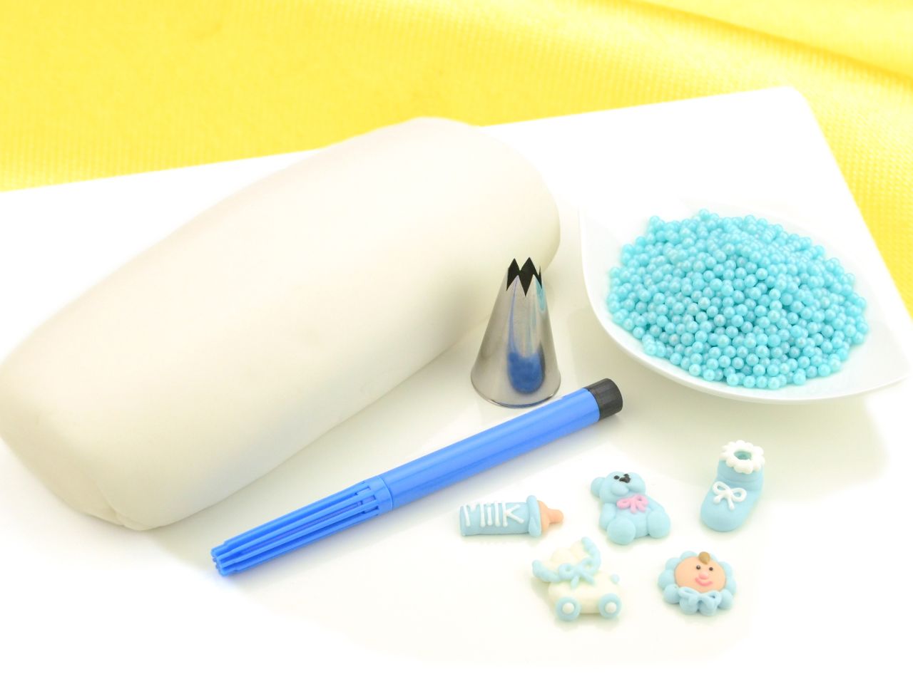 cake set baptism blue