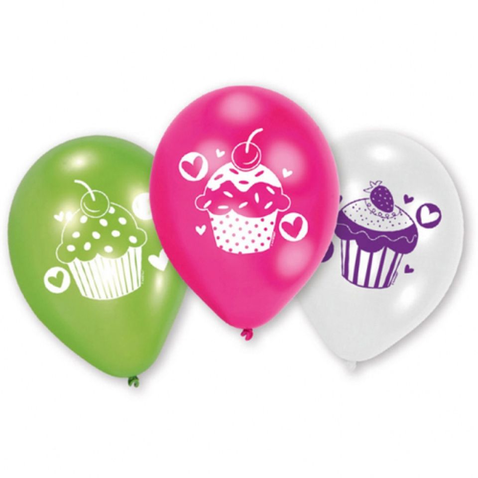 balloons cupcakes 6 pieces