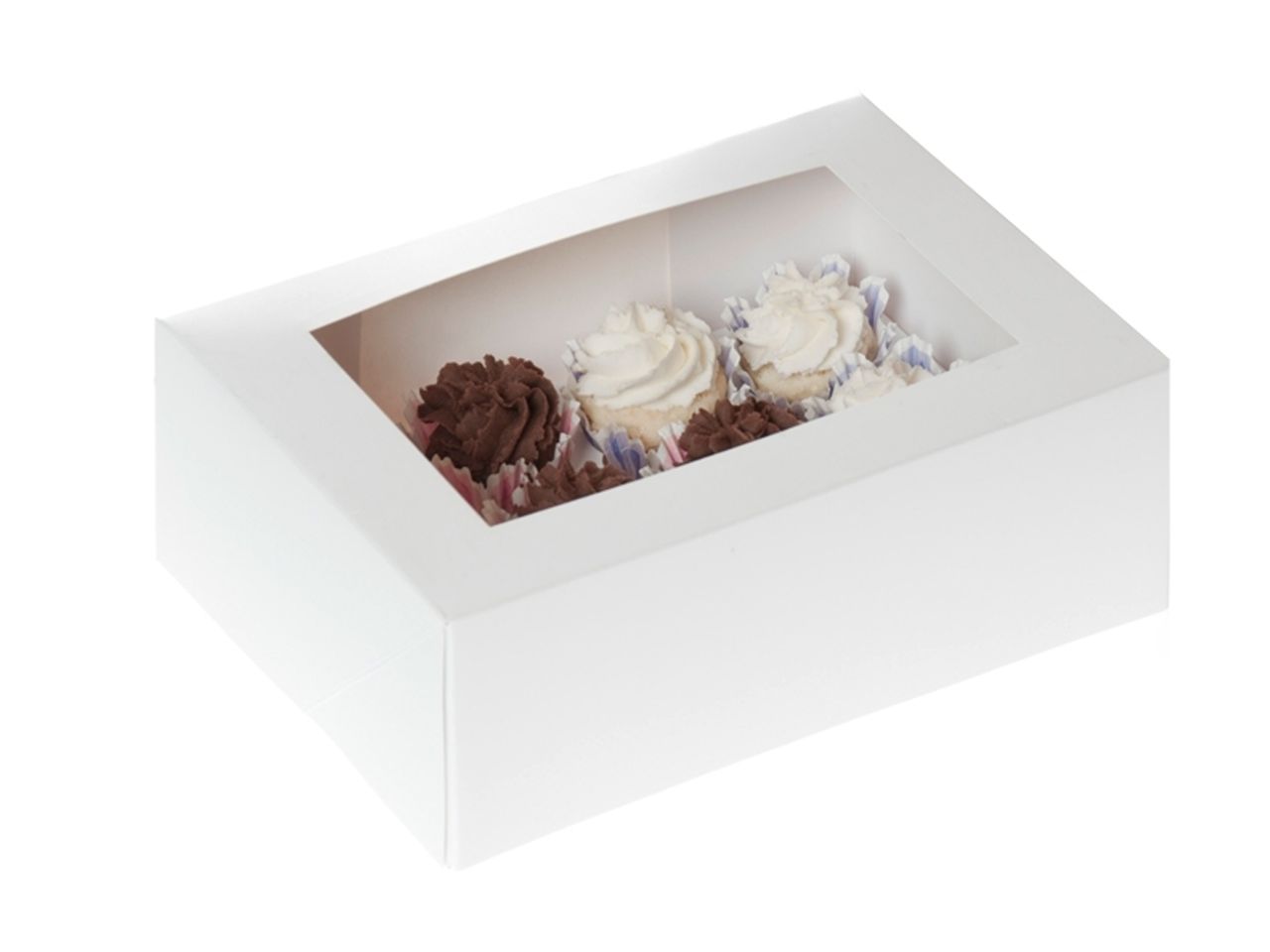 cupcake box fuer 12 cupcakes weiss mit fenster 2 stueck