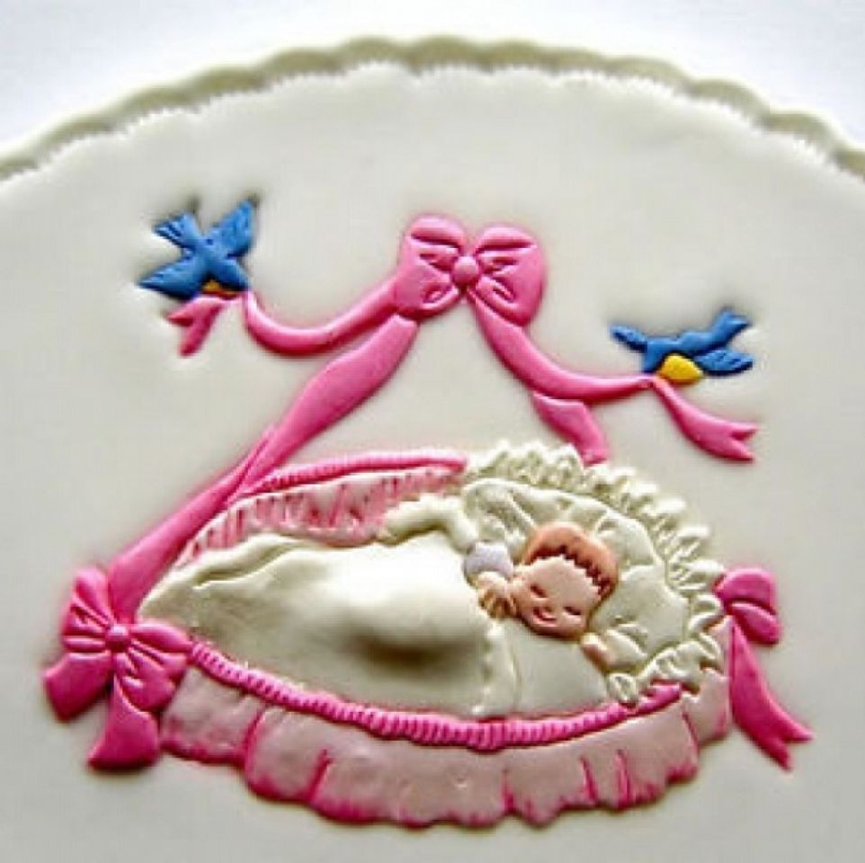 fondant cutter embosser baby in basket